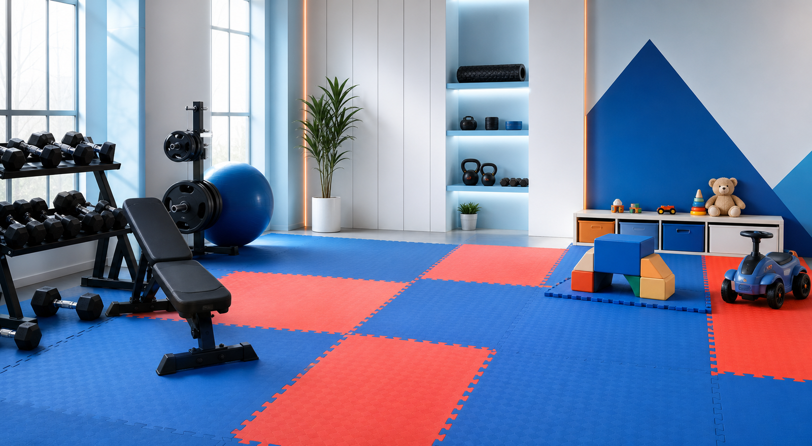 EVA foam mats for home gym and play area